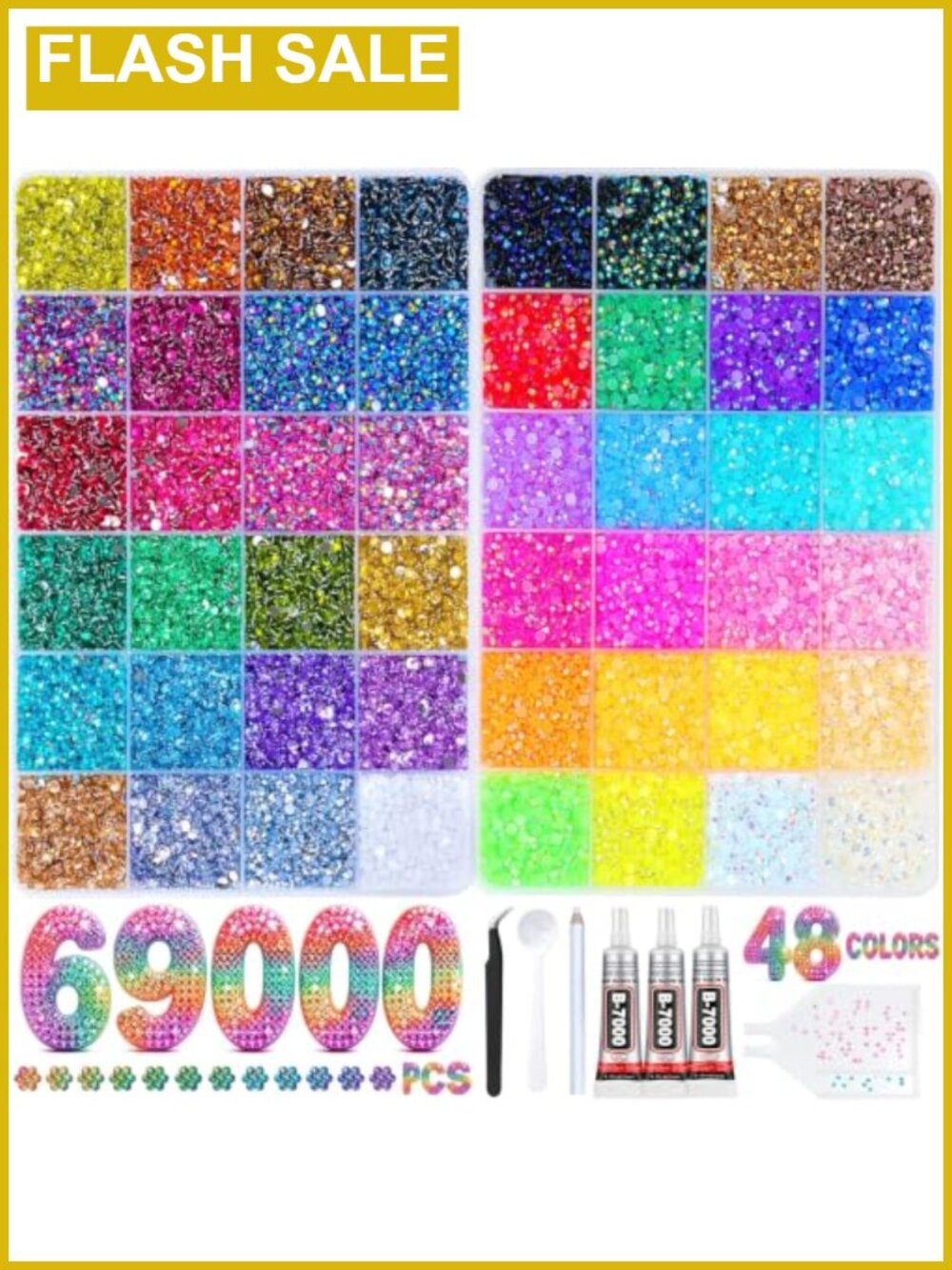 Resin Jelly Rhinestones Bedazzling Kit with Glue Tools for Crafting